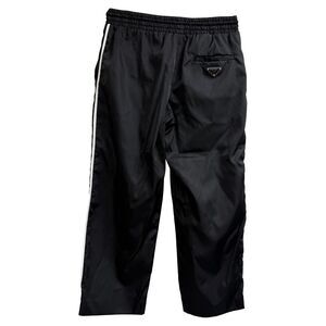 Prada Logo-Plaque Re-Nylon Track Pants in Black Polyamide